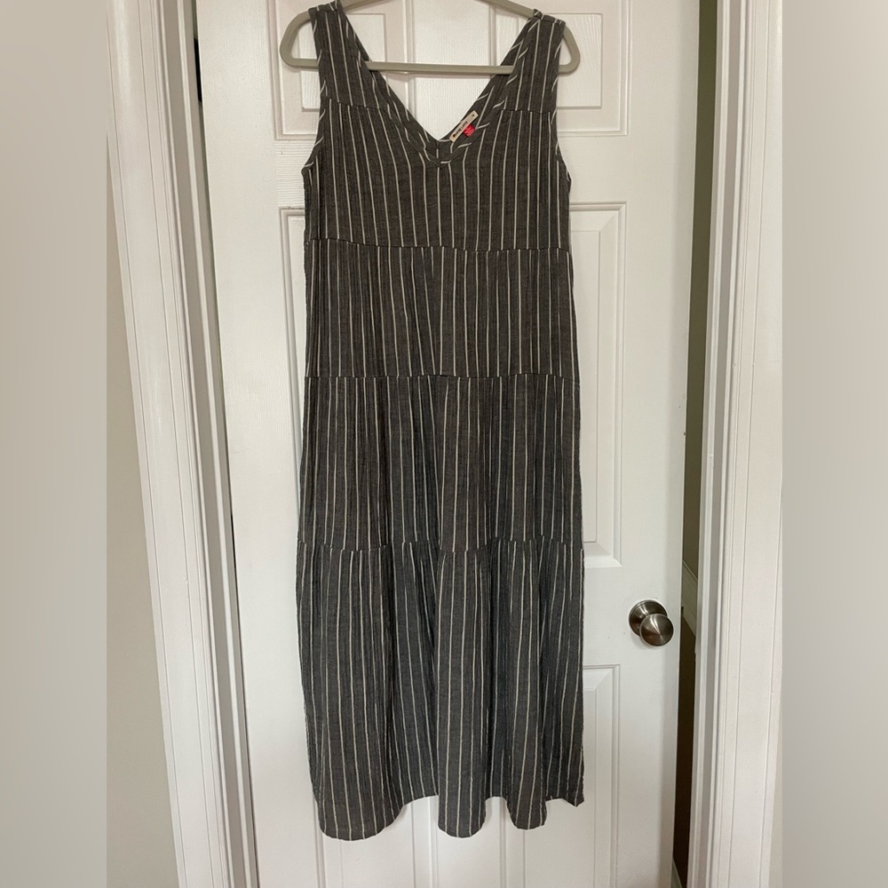 Marine Layer Corine maxi dress in black and white stripe